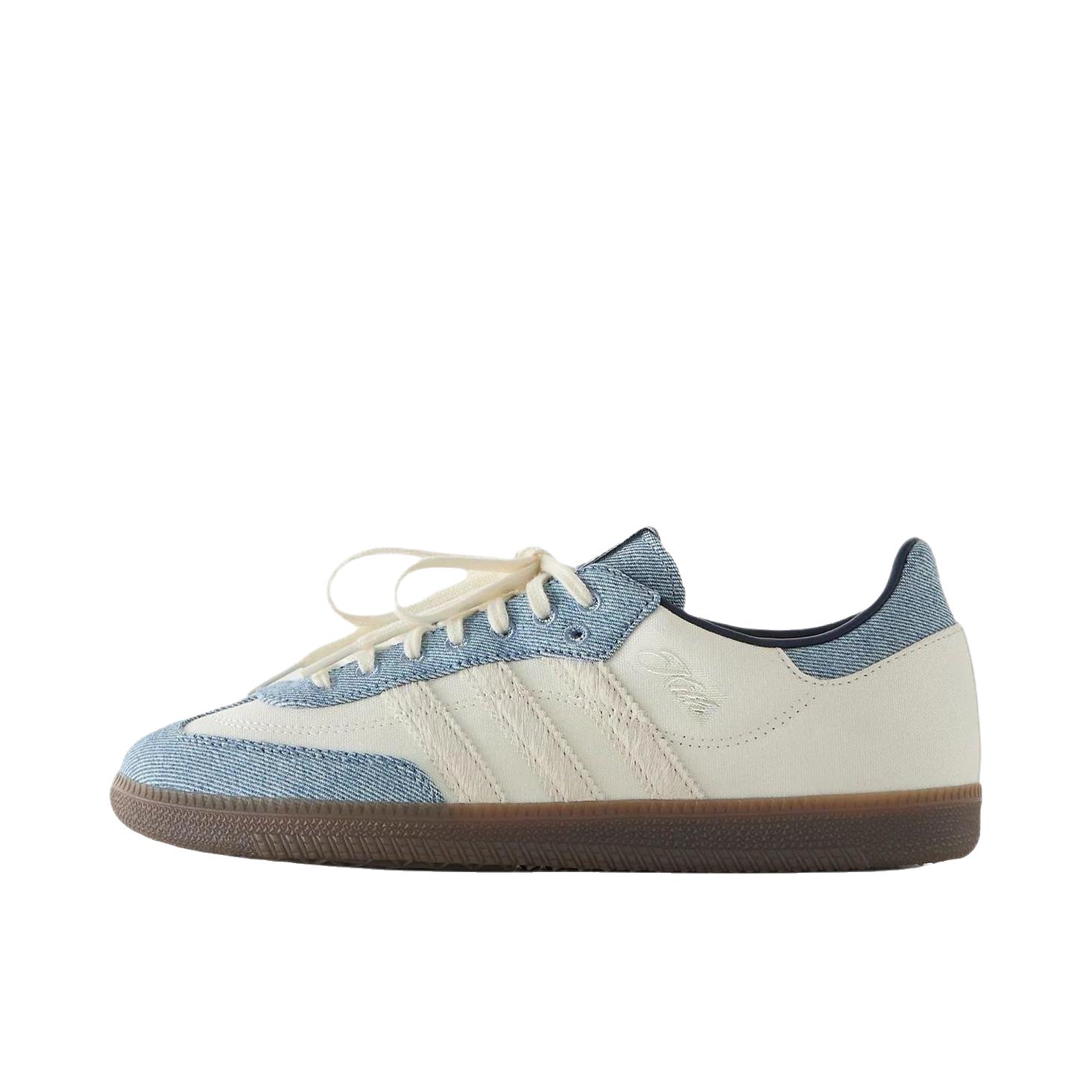 推荐商品：adidas Originals Samba OG T头鞋 板鞋 经典复古舒适百搭耐磨合成革圆头薄底贴合 KITH联名/低帮/白色/蓝色