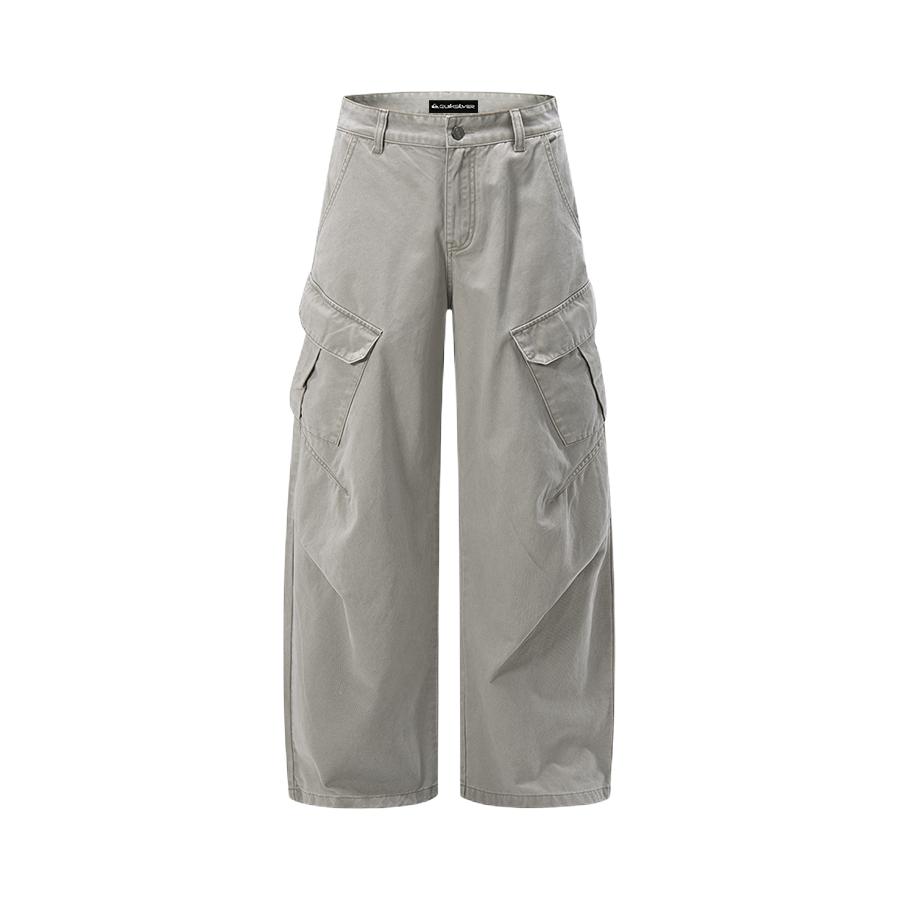 Quiksilver 2026AW 纽扣高腰阔腿多口袋工装裤 QS-YLH362 浅灰