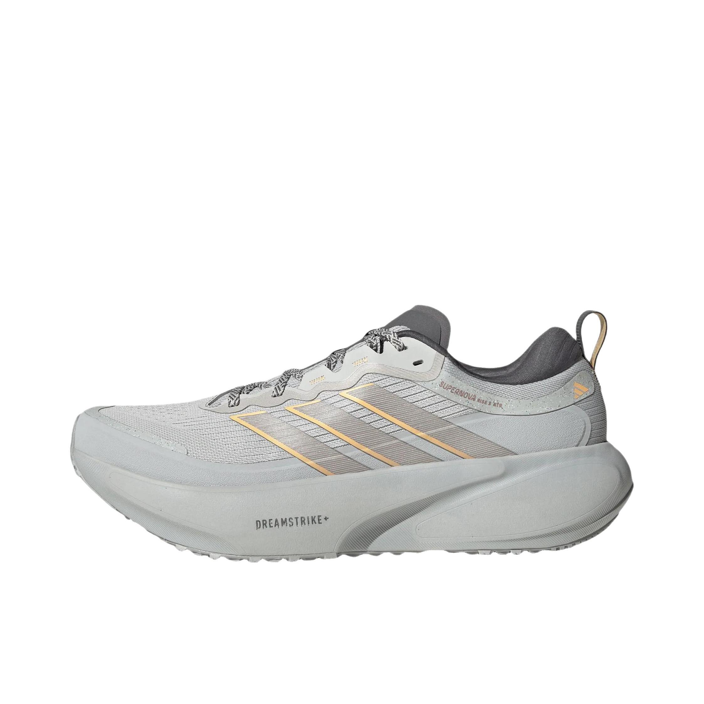 推荐商品：adidas SUPERNOVA RISE 3 ATR 跑鞋 防滑耐磨防水百搭 低帮/浅灰色/橙色/黄色