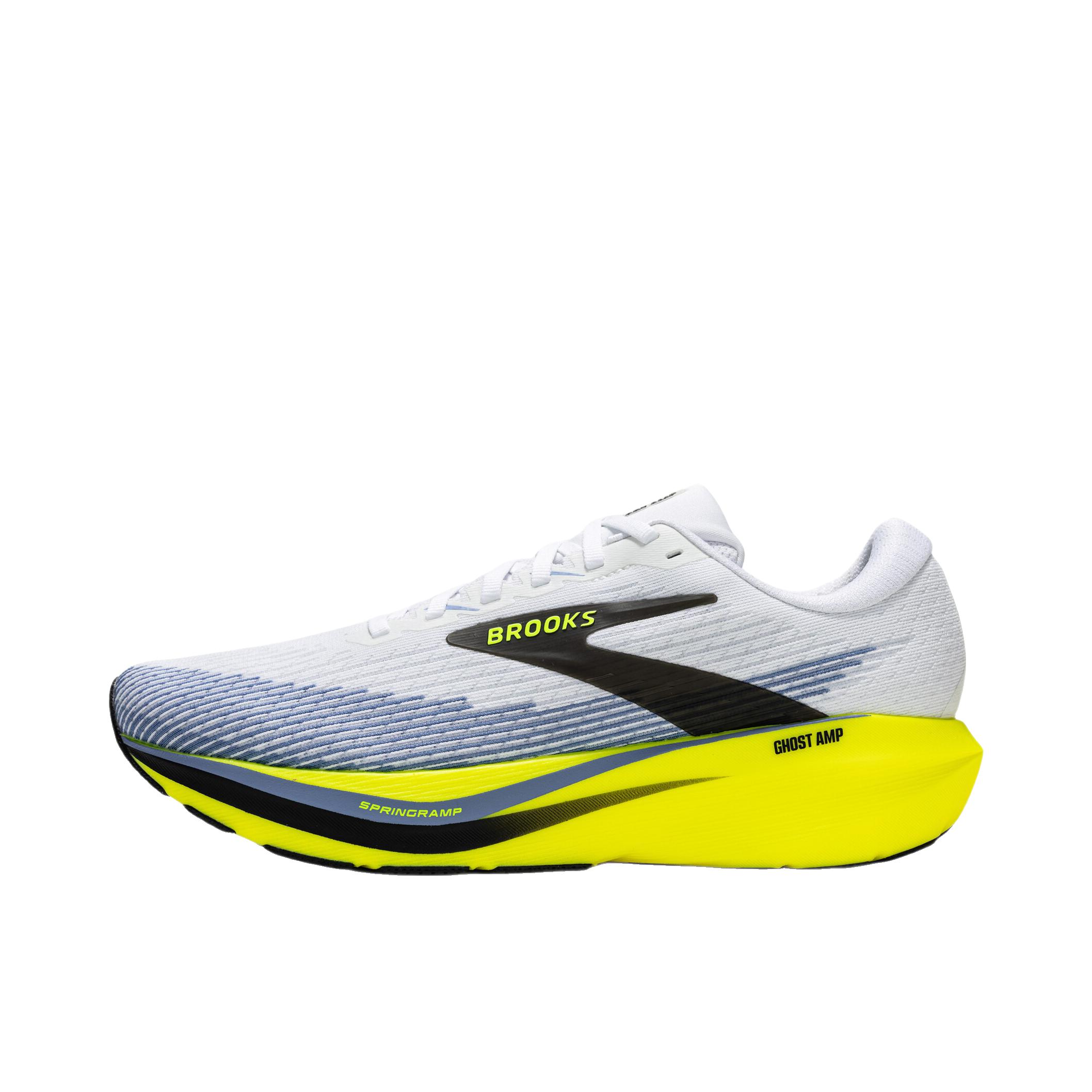 推荐商品：Brooks/布鲁克斯 Ghost Amp 跑鞋 运动缓震耐磨公路 网面/白色/蓝色/荧光黄/绿色