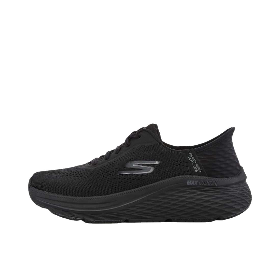 推荐商品：Skechers/斯凯奇 Max Cushioning Elite 防滑耐磨 缓震回弹 舒适轻便 网面透气 厚底 跑鞋 低帮/女款/深黑色