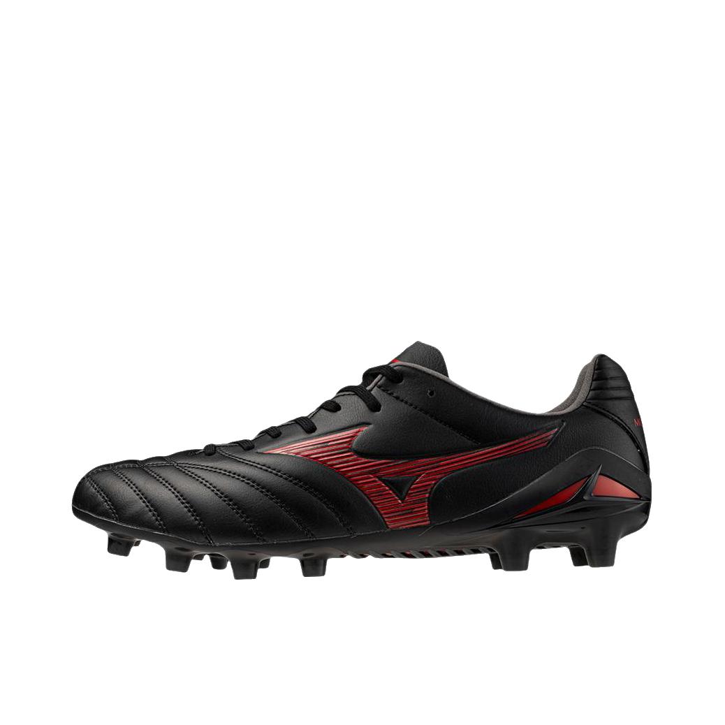 推荐商品：Mizuno/美津浓 Morelia NEO 4 FG 防滑耐磨 圆头 胶质长钉 天然草地 足球鞋 深黑色/酒红色