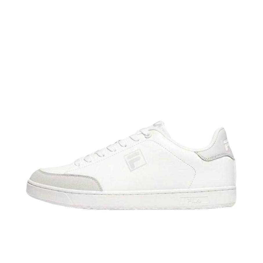 推荐商品：FILA/斐乐 Courtbay 板鞋 防滑耐磨低帮圆头 灰色/白色