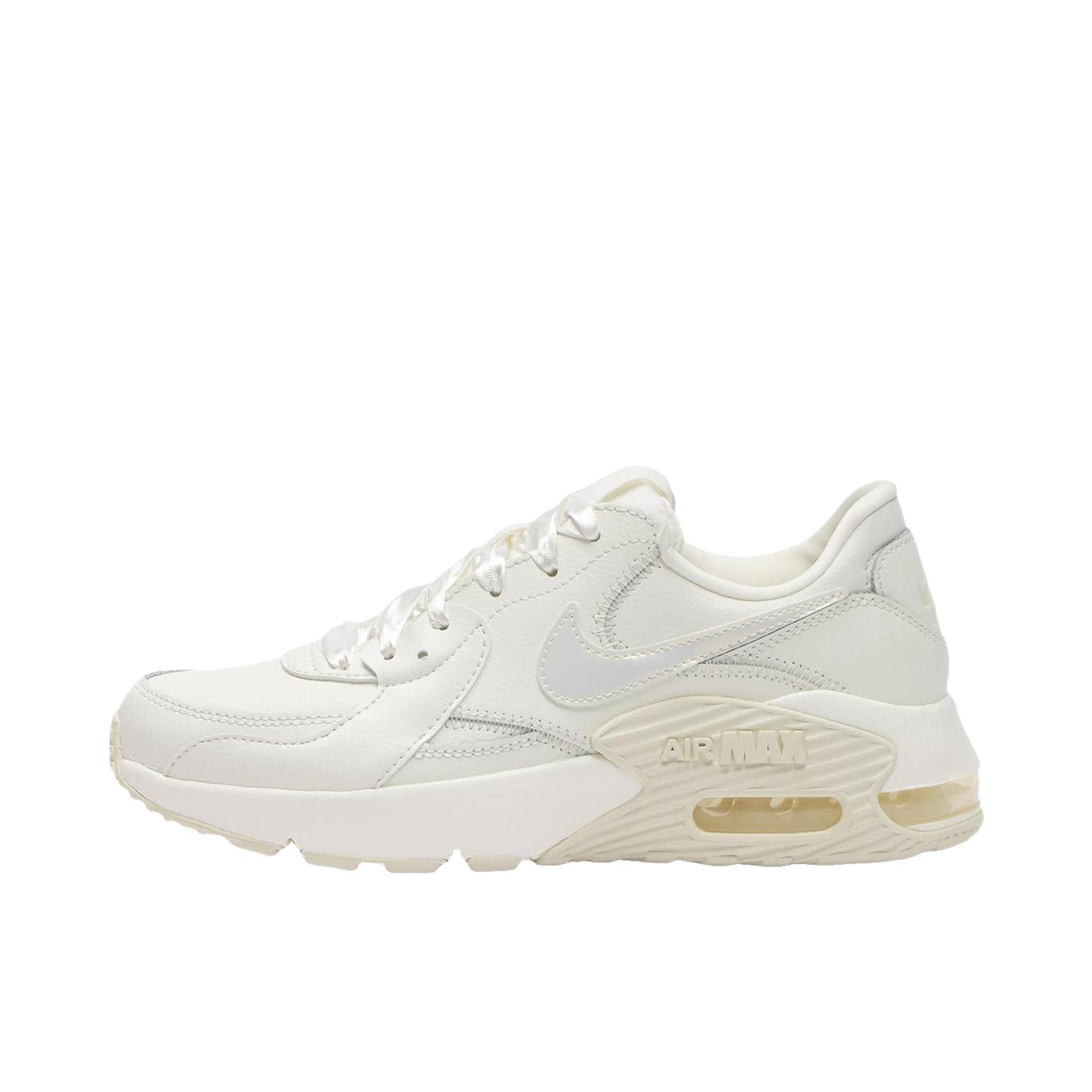 推荐商品：Nike Air Max Excee 跑鞋 防滑耐磨舒适缓震网面透气气垫复古支撑织物合成革圆头贴合抓地 低帮/女款/白色