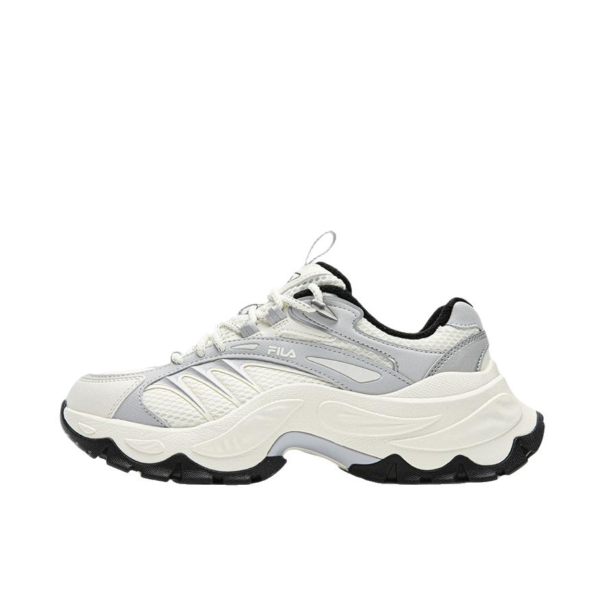 推荐商品：FILA/斐乐  SOFIA 4  鱼刺  低帮  系带 防滑 时尚百搭  老爹鞋 加绒/女款/雪白色/月岩灰
