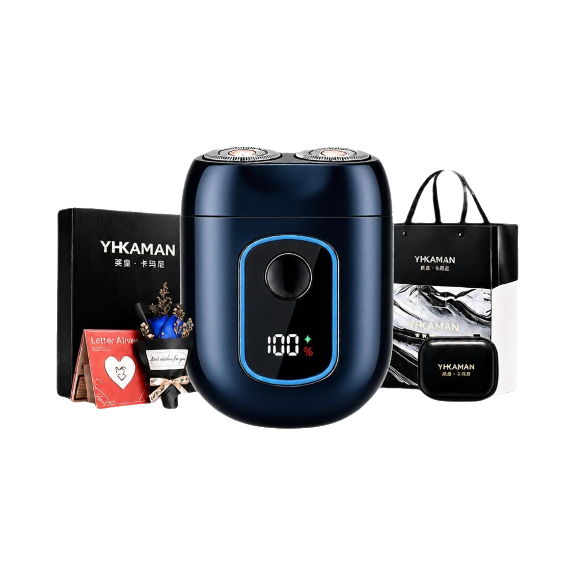 推荐商品：【礼盒装】YHKAMANI/英皇卡玛尼 DHG-168 电动剃须刀 舒适净剃 全身水洗 迷你便携