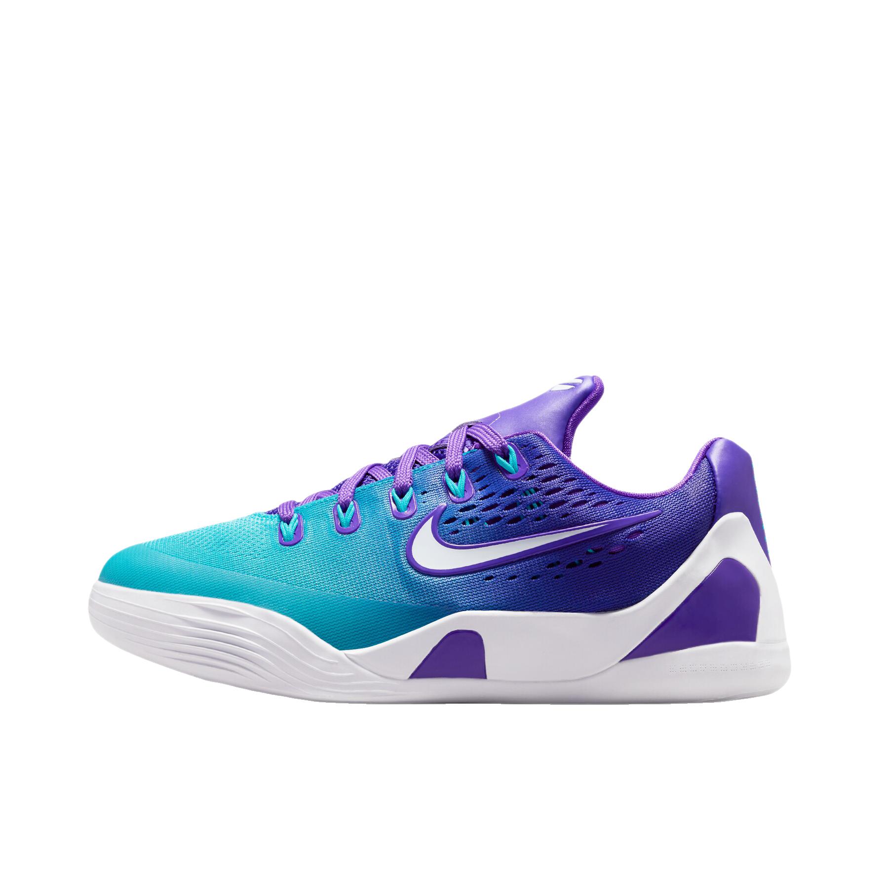 推荐商品：Nike Kobe 9 科比9 篮球鞋 包裹性潮流实战抗扭舒适百搭回弹 低帮/大童/热情紫/湖蓝色/白色