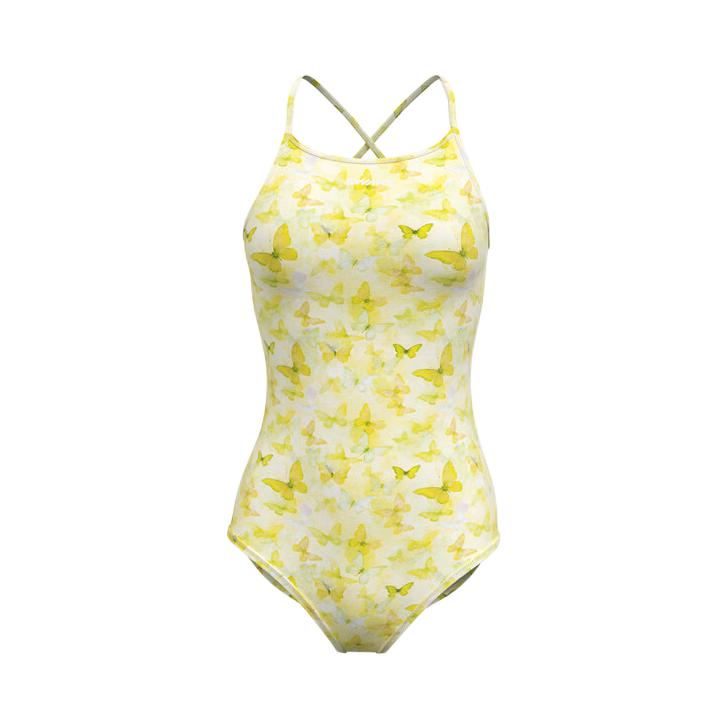 推荐商品：SWANS 连体耐磨高级感带胸垫泳衣 女装 S251W0113-0021 黄/竞速版