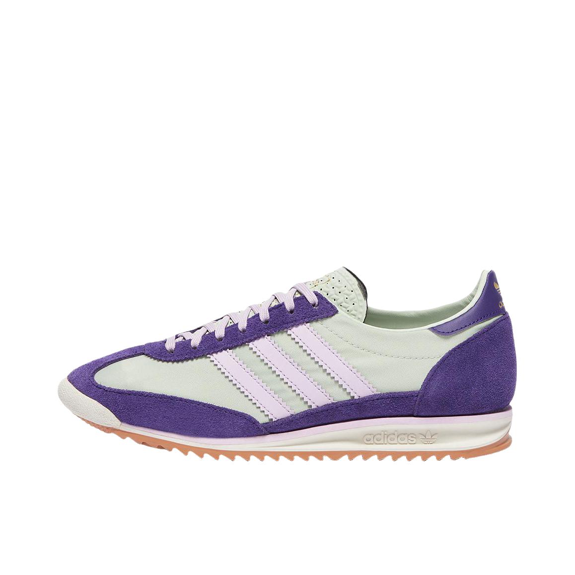 推荐商品：adidas Originals SL 72 OG 运动休闲鞋 橡胶圆头系带 女款/绿色/紫色