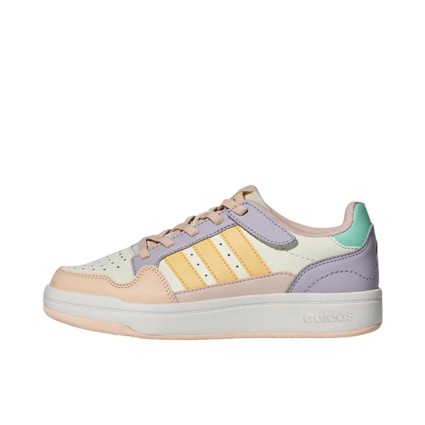 推荐商品：adidas Originals Forum 板鞋 轻便复古防滑时尚魔术贴篮球风薄底包裹性 大童/汉玉白/浅橙黄/奇迹石英色