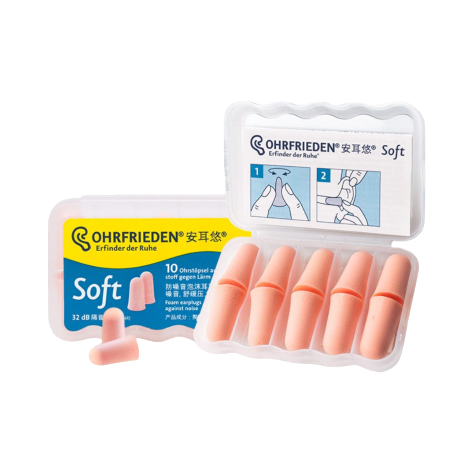 推荐商品：Ohrfrieden/安耳悠 Soft系列 M码 泡棉隔音耳塞 学生宿舍好物防噪音