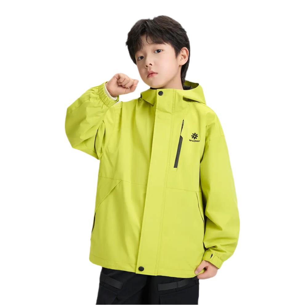 推荐商品：zosee/左西童装 2026AW 巡山甲系列防风防水连帽长袖夹克 中大童 ZYS263045 黄绿/外套