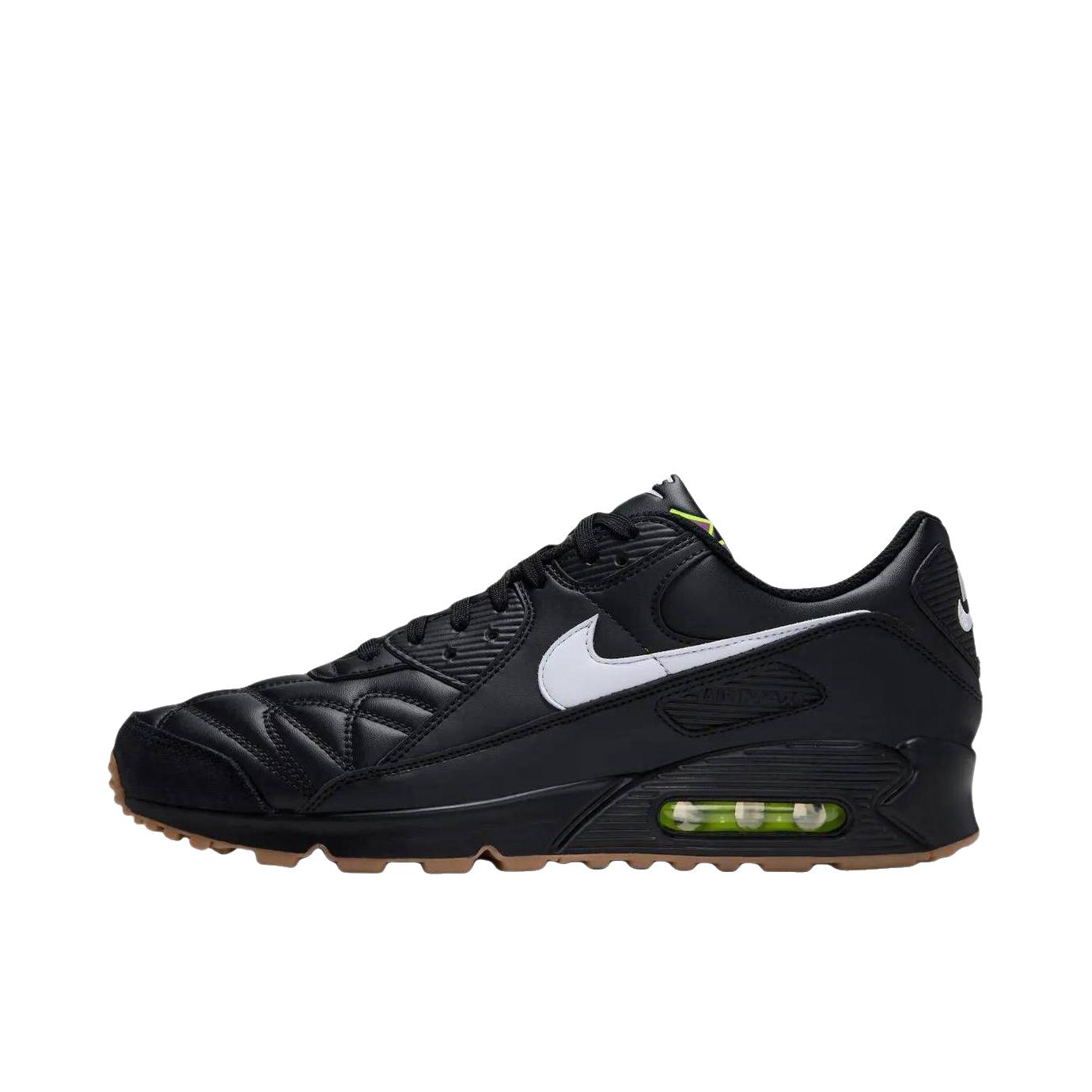 推荐商品：Nike Air Max 90 跑鞋 气垫合成革缓震透气复古增高圆头贴合拼接 低帮/黑色/白色