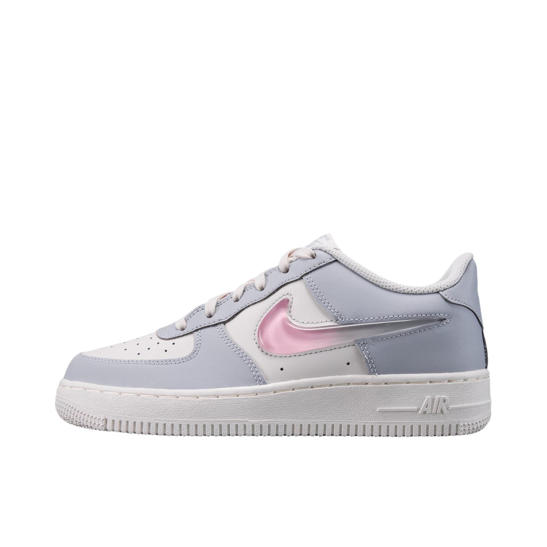 推荐商品：Nike Air Force 1 空军一号 板鞋 轻便舒适百搭耐磨防滑复古 大童/狼灰色/上升粉/幻影灰白/帆白色