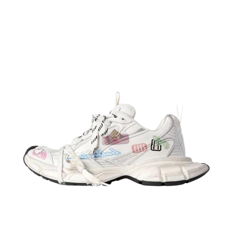 推荐商品：Balenciaga/巴黎世家 3XL STICKERS 老爹鞋 做旧圆头系带 低帮/女款/白色/拼彩色