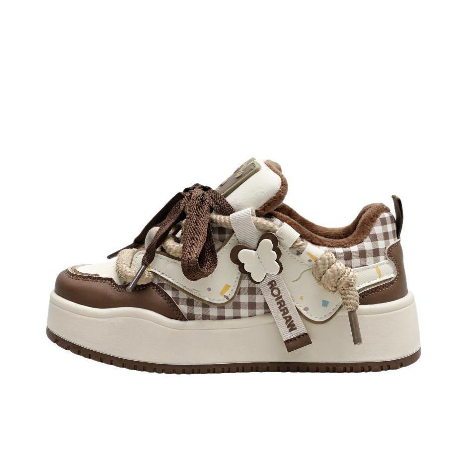 推荐商品：回力 板鞋 舒适百搭防滑耐磨 WXY(S)-6354M 加绒/女款/棕色/米色