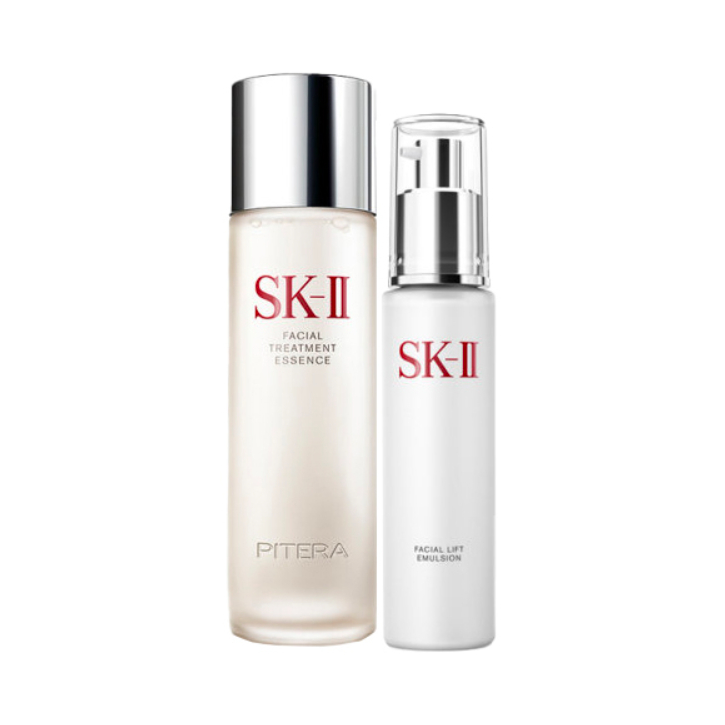 SK-II 护肤套装【神仙水+乳】 抗氧化淡纹舒缓提亮保湿修护 神仙水230ml+美肤乳液100g