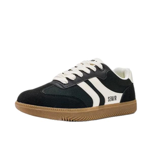 推荐商品：Semir/森马 板鞋 厚底百搭 STH261041 黑色/米色
