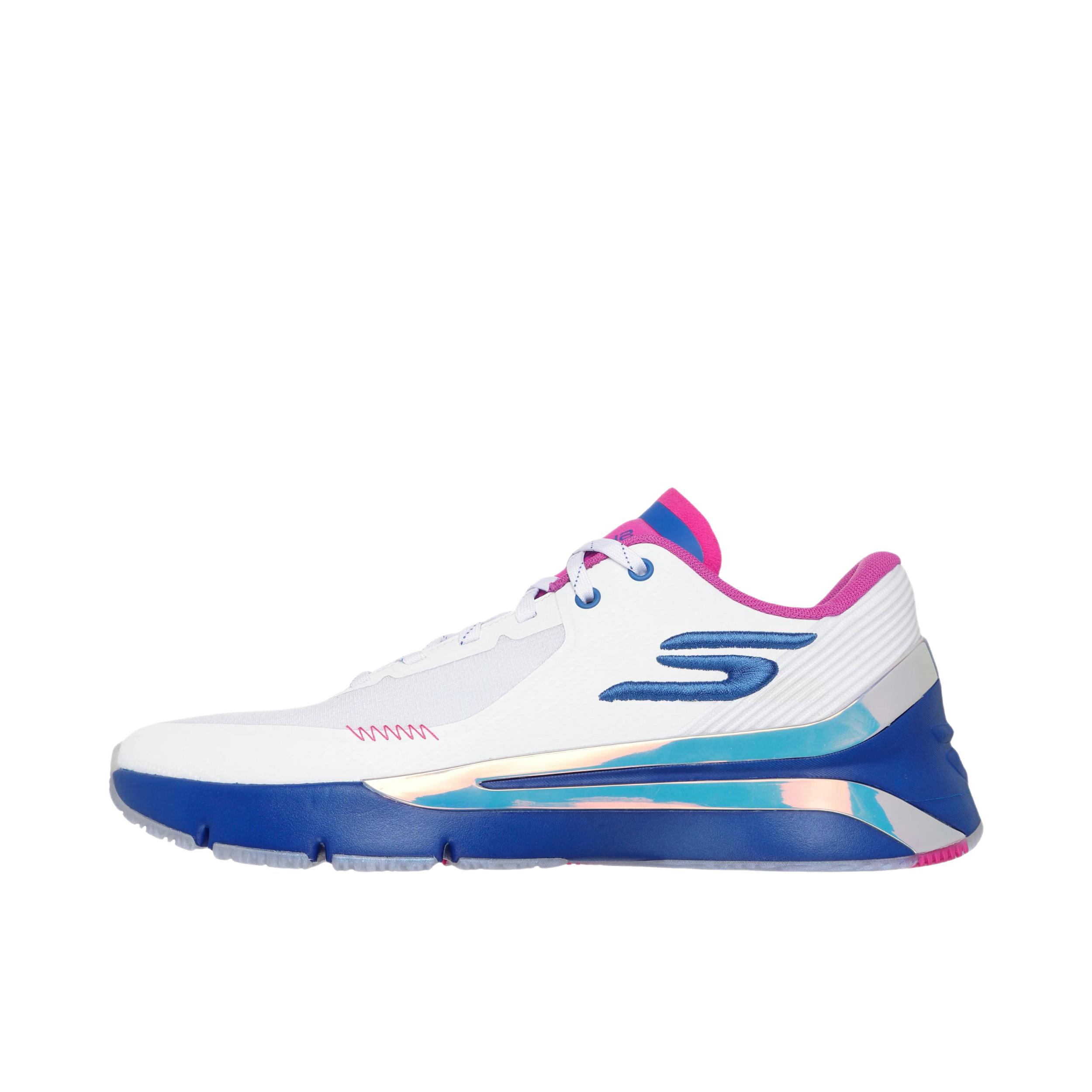 推荐商品：Skechers/斯凯奇 MEN'S GO BASKETBALL 篮球鞋 透气舒适 低帮/白色/蓝色