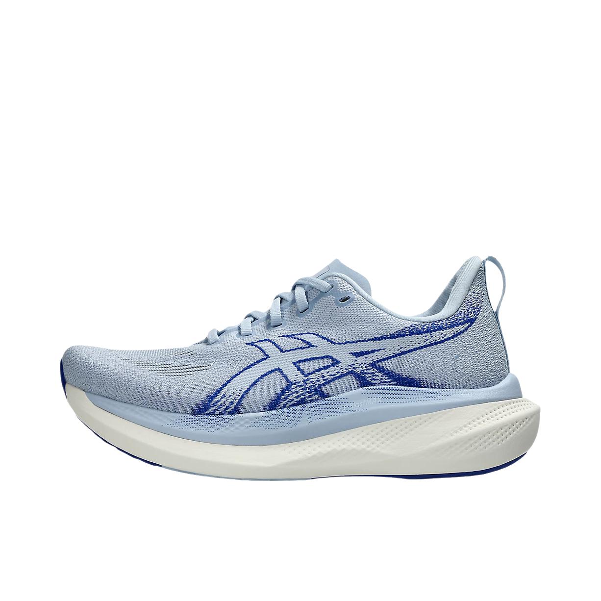 推荐商品：Asics/亚瑟士 GLIDERIDE MAX 2 跑鞋 透气圆头厚底 低帮/纯色空气/普鲁士蓝
