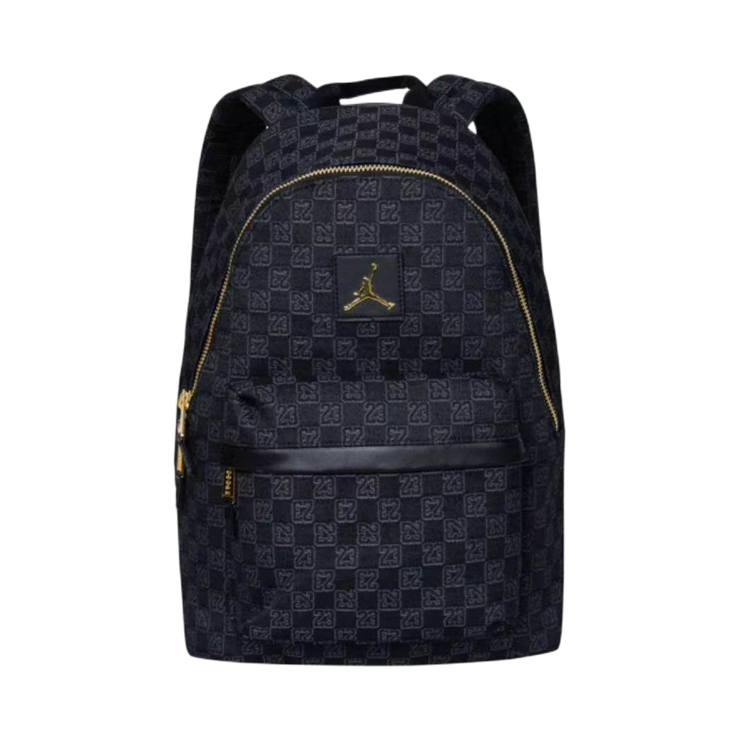 Jordan 中号交织字母数字满印拉链开合 背包双肩包 正黑 FJ6784-010