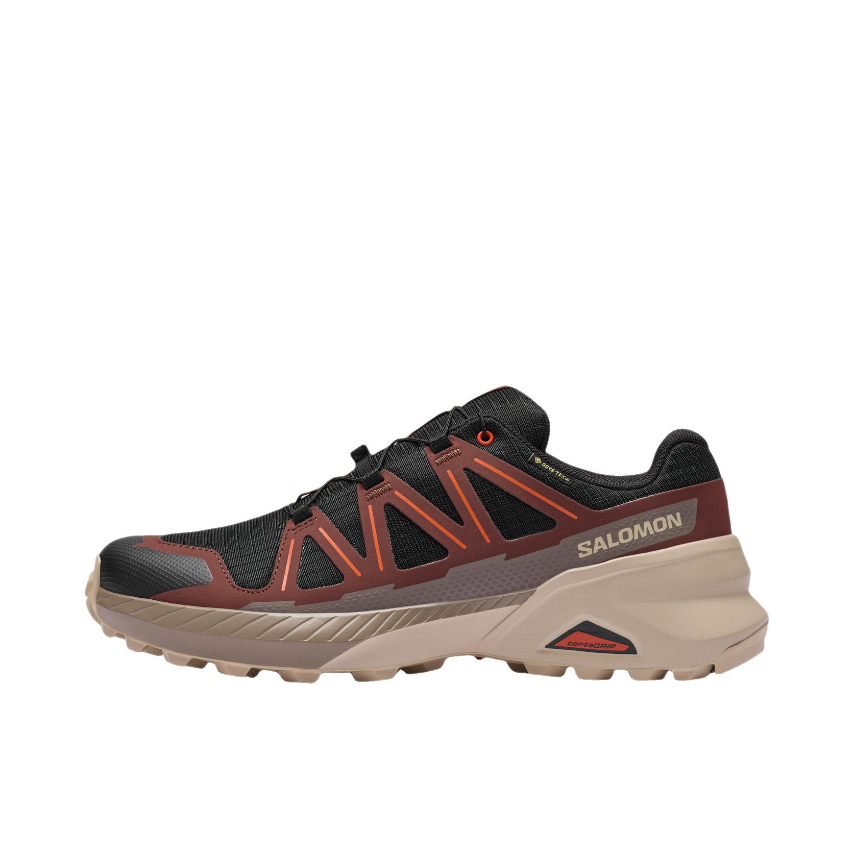 推荐商品：Salomon/萨洛蒙 Speedcross 户外鞋 徒步鞋 轻量缓震稳定支撑回弹防滑耐磨透气越野柔软 黑色/红色