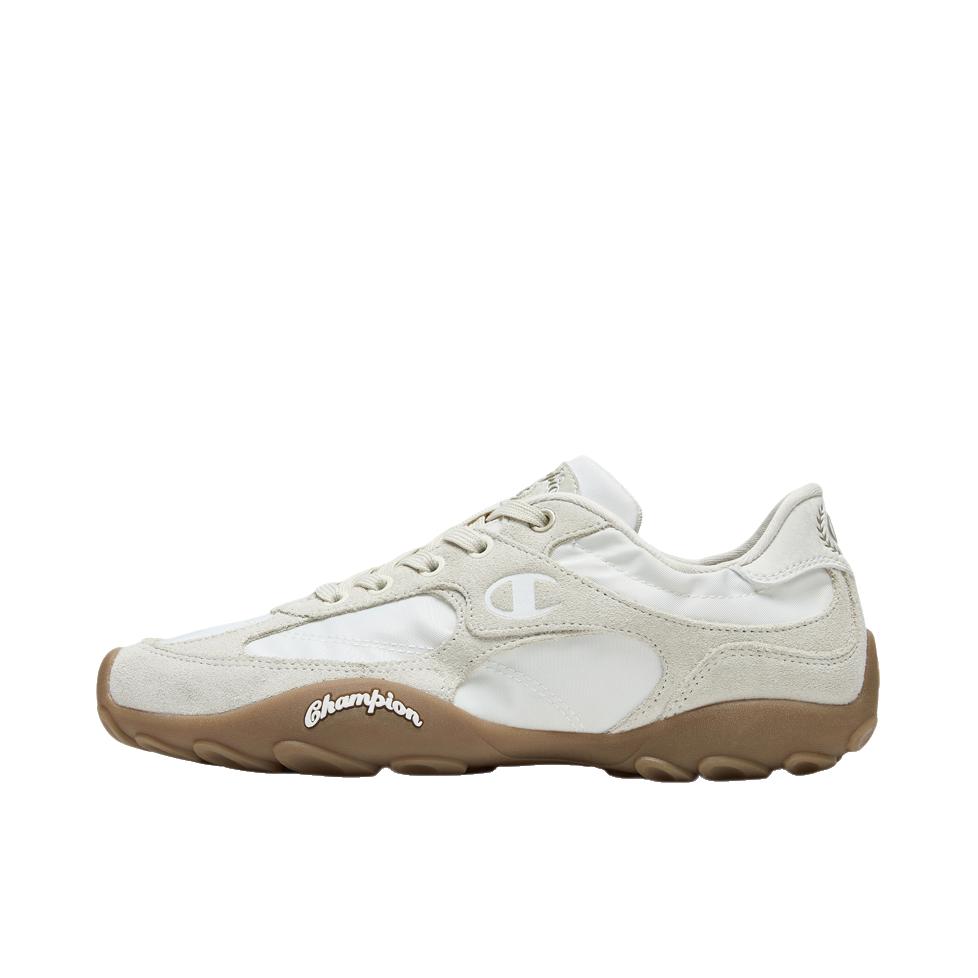 推荐商品：Champion/冠军 Satin Stride Aura FW26 运动休闲鞋 复古百搭圆头 低帮/女款/银桦灰/鹭羽白