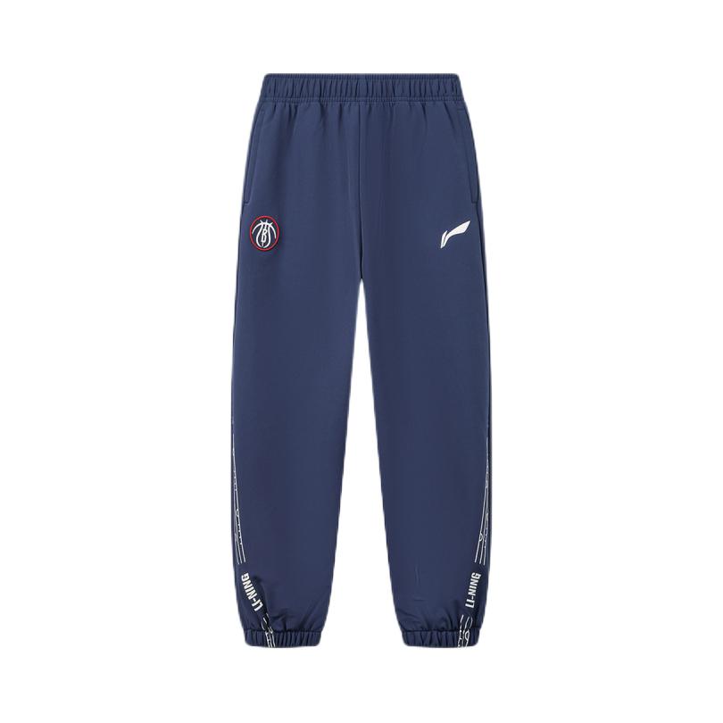 推荐商品：Li Ning/李宁童装 2026AW 加绒束脚针织运动长裤 男中大童 YYKW133 深航舰蓝