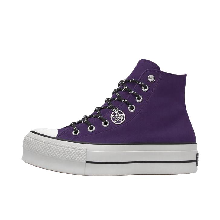 推荐商品：【定制鞋】 Converse/匡威 All Star Lift 帆布鞋 增高防滑轻便 宽版/酷飒黑莓