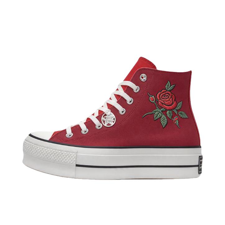 推荐商品：【定制鞋】 Converse/匡威 All Star Lift 帆布鞋 增高防滑轻便 宽版/红玫蔓绕