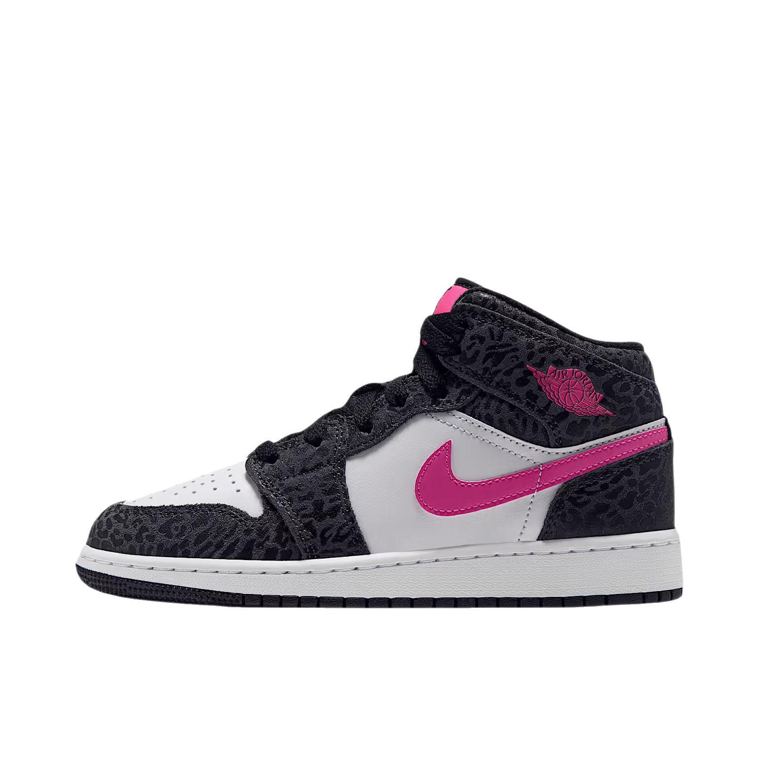 推荐商品：Air Jordan 1 板鞋 运动休闲鞋 复古潮流支撑合成革 高帮/大童/黑色/炭灰色/白色/激光紫红色