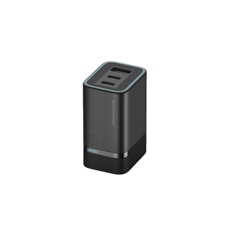 CUKTECH/酷态科 6号mini 90W 氮化镓三口充电器 适用小米 苹果 华为 笔记本电脑 折叠插脚 高效控温 AD653 钛黑