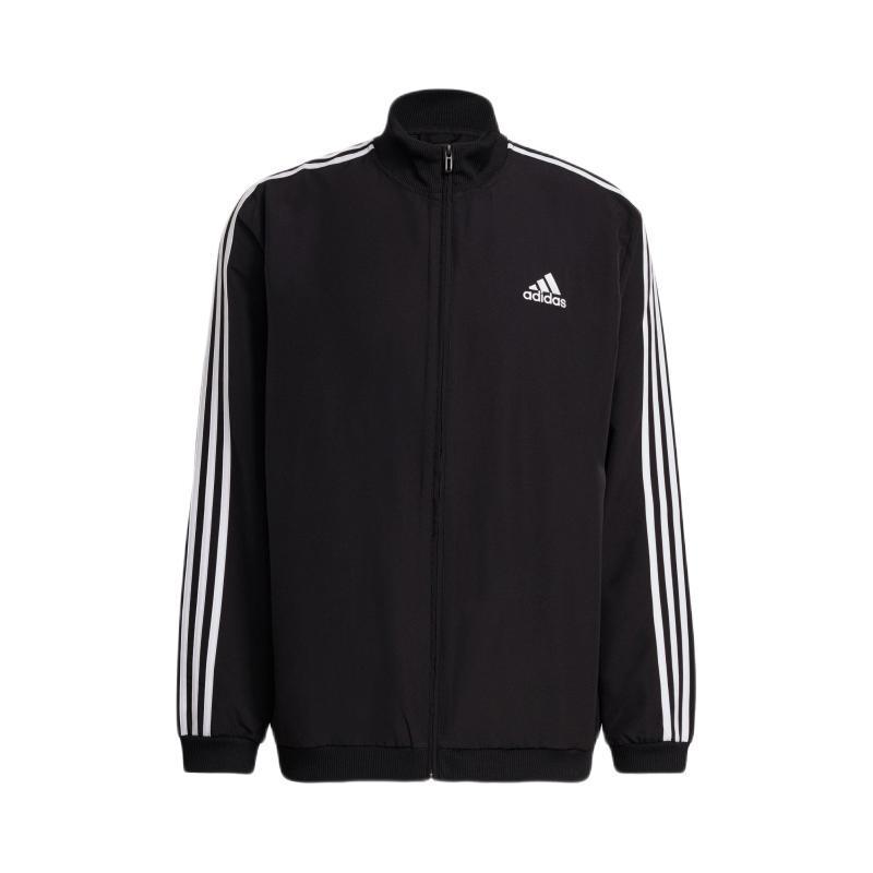 adidas 生活系列三条纹长袖立领夹克 GK9950 黑