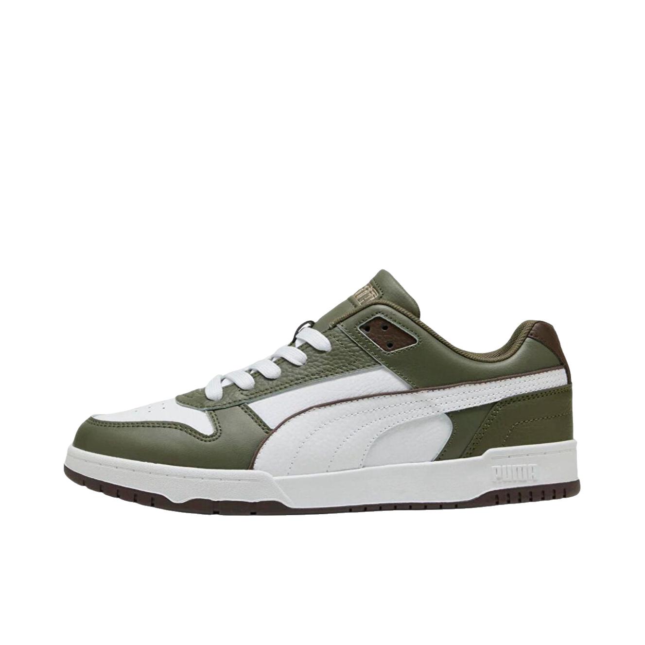 推荐商品：Puma/彪马 RBD GAME 板鞋 复古休闲系带低帮薄底 低帮/奶白色/绿色