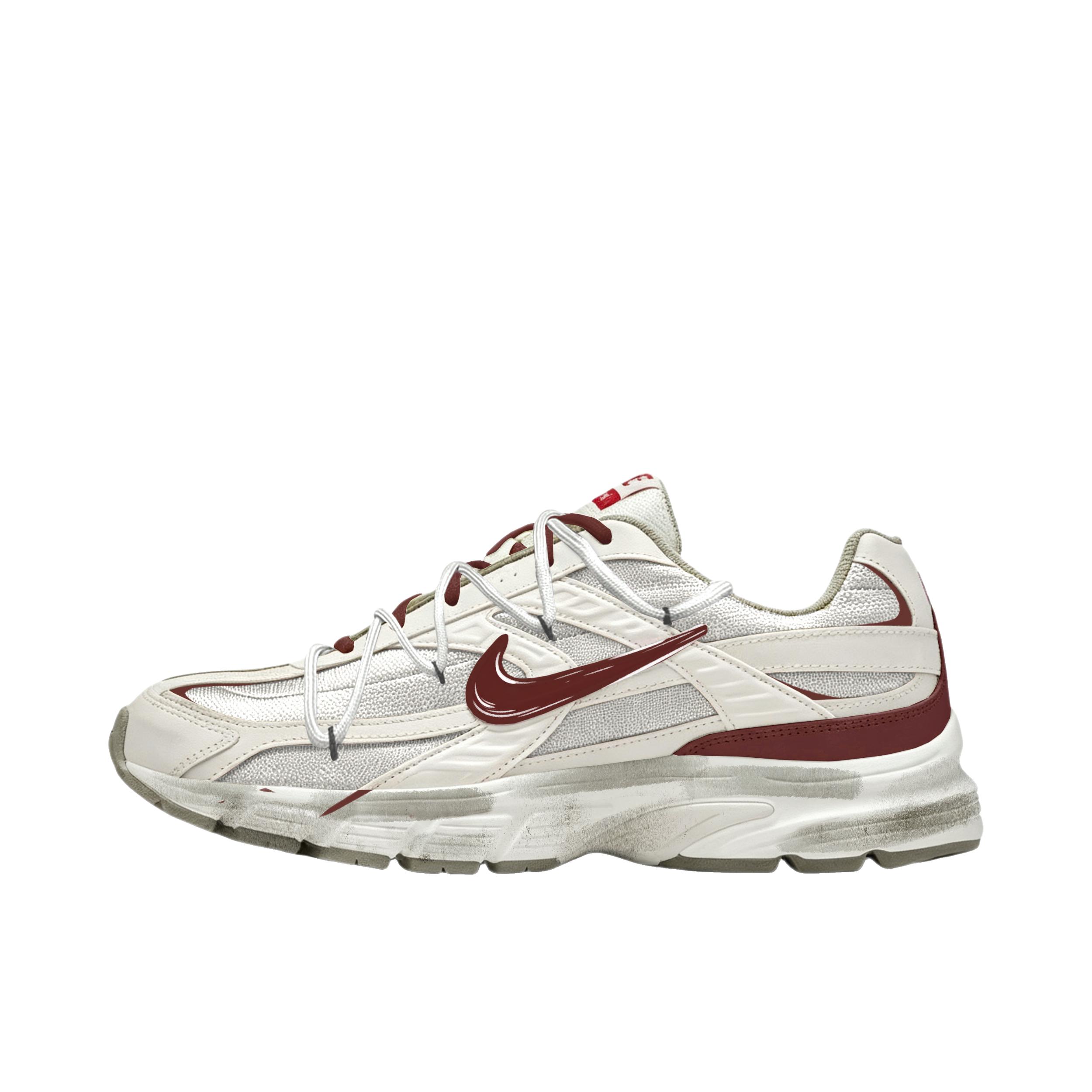 推荐商品：【定制球鞋】 Nike Initiator 跑鞋 做旧机能减震轻便网布透气防滑耐磨织物舒适支撑合成革休闲百搭 低帮/霜白赤痕