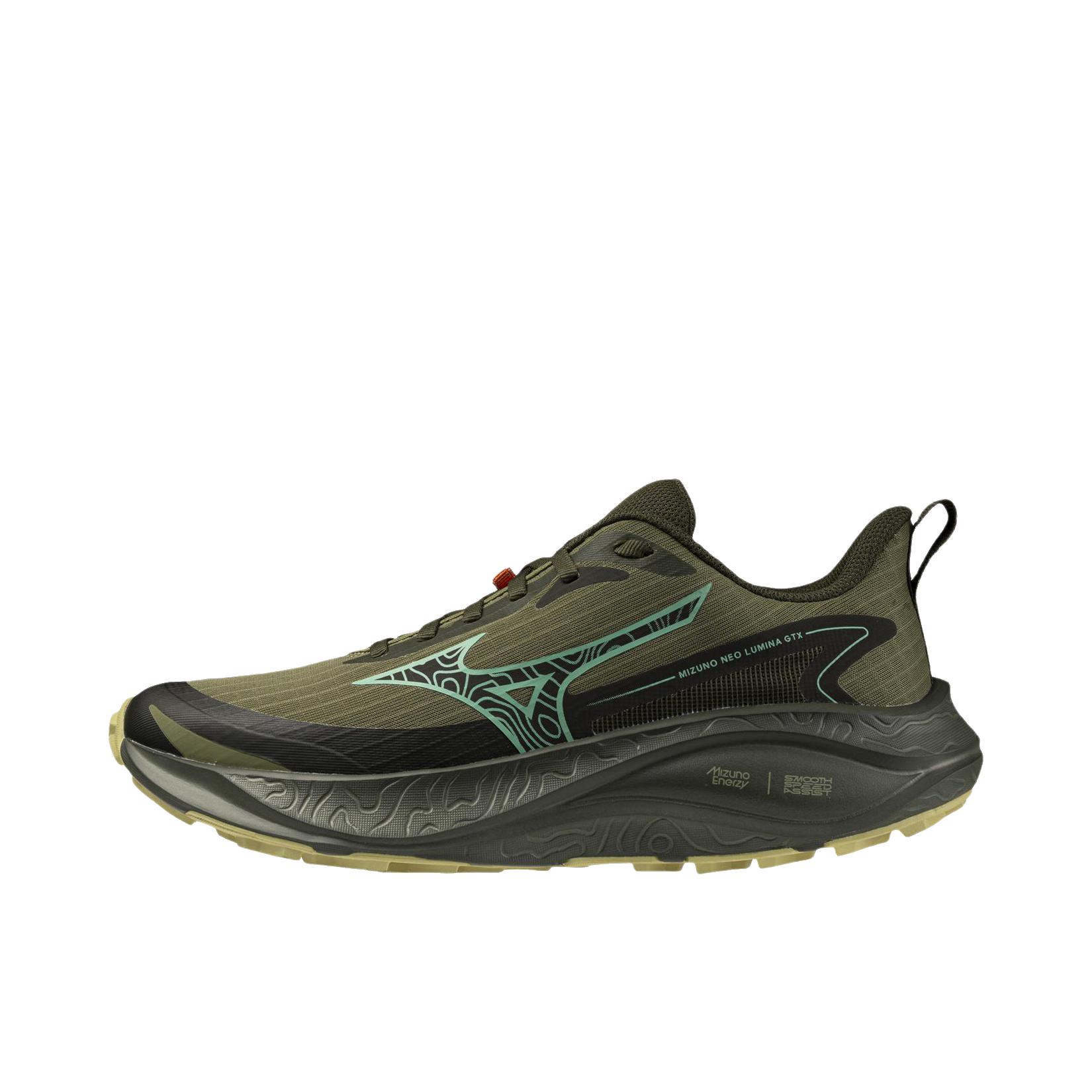 推荐商品：Mizuno/美津浓 NEO LUMINA GTX 跑鞋 越野系带圆头贴合 男款/马提尼橄榄/薄荷/森林之夜 