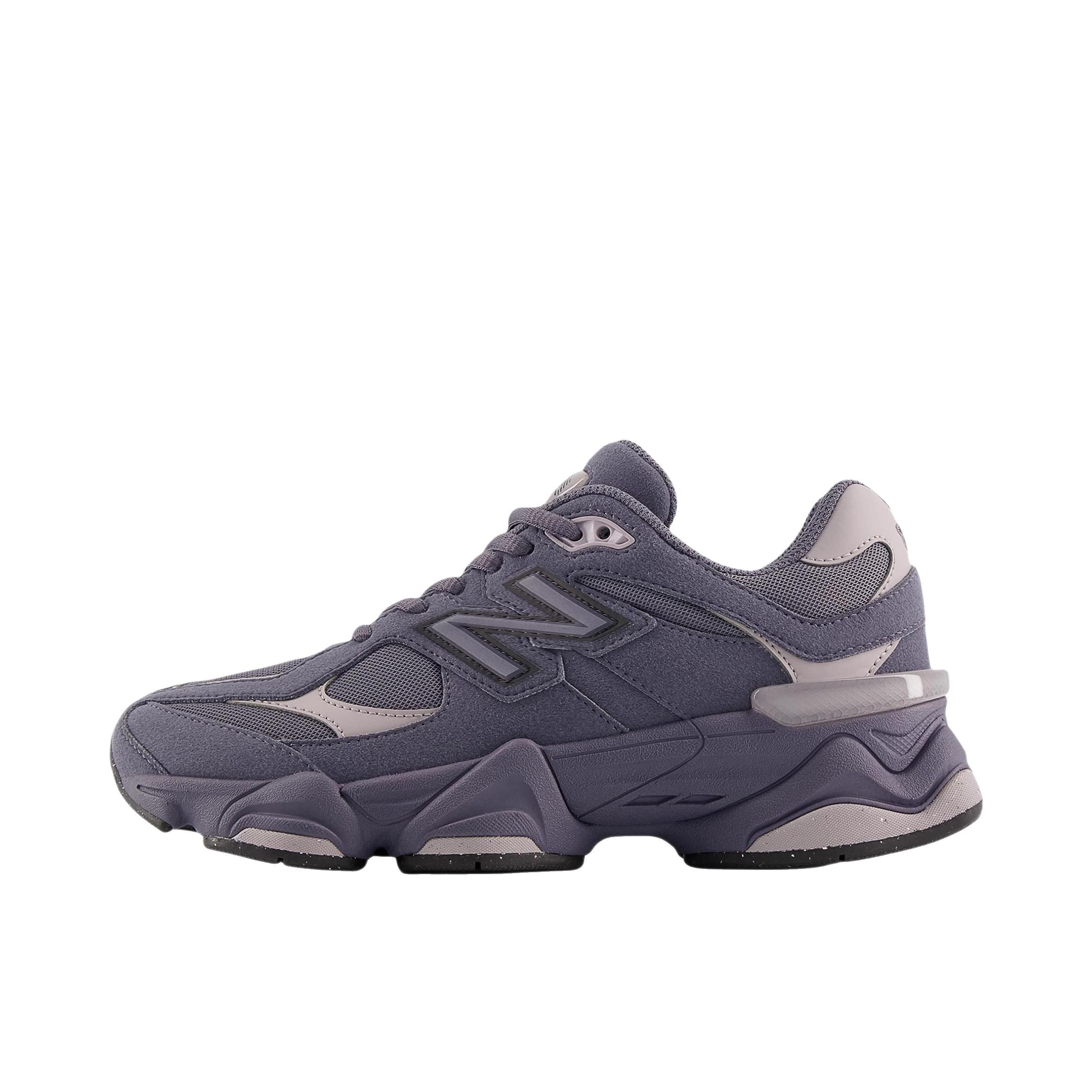推荐商品：New Balance 9060 跑鞋 绒面革舒适减震网面透气防滑耐磨拼接复古增高圆头贴合耐穿 W宽/大童/紫色
