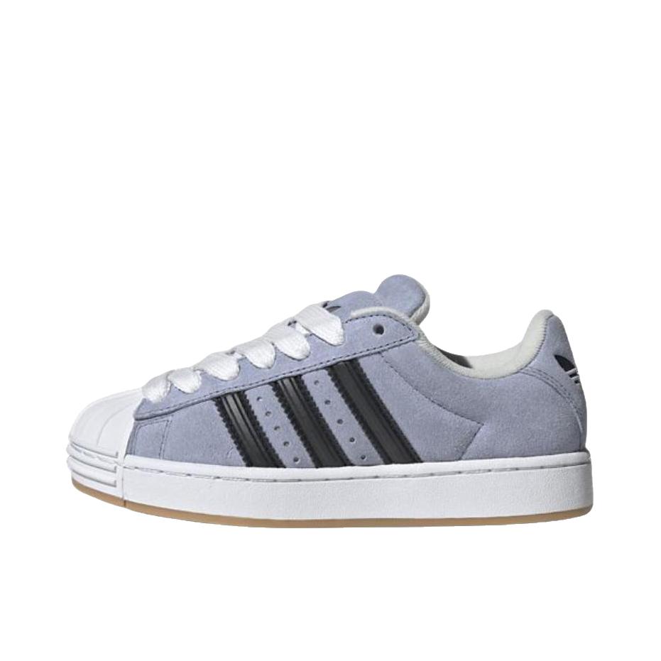 推荐商品：adidas Originals SUPERSTAR ST 板鞋 圆头平跟橡胶贴合耐穿 低帮/大童/蓝色