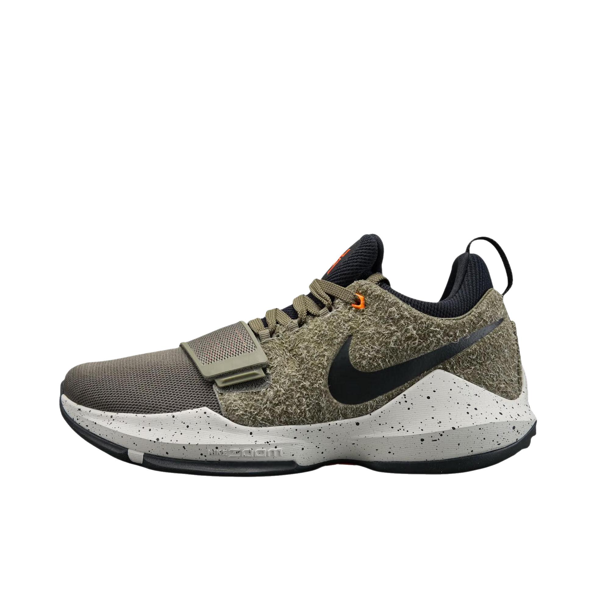 推荐商品：Nike Paul George PG 1 保罗乔治1代 实战运动 抓地减震 防滑 耐磨 织物 圆头 支撑 篮球鞋 低帮/橄榄绿