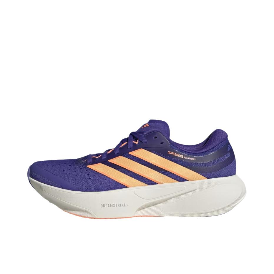 推荐商品：adidas SUPERNOVA SOLUTION 3 跑鞋 透气支撑系带 低帮/冰霜涡轮/金属银/冰霜涡轮