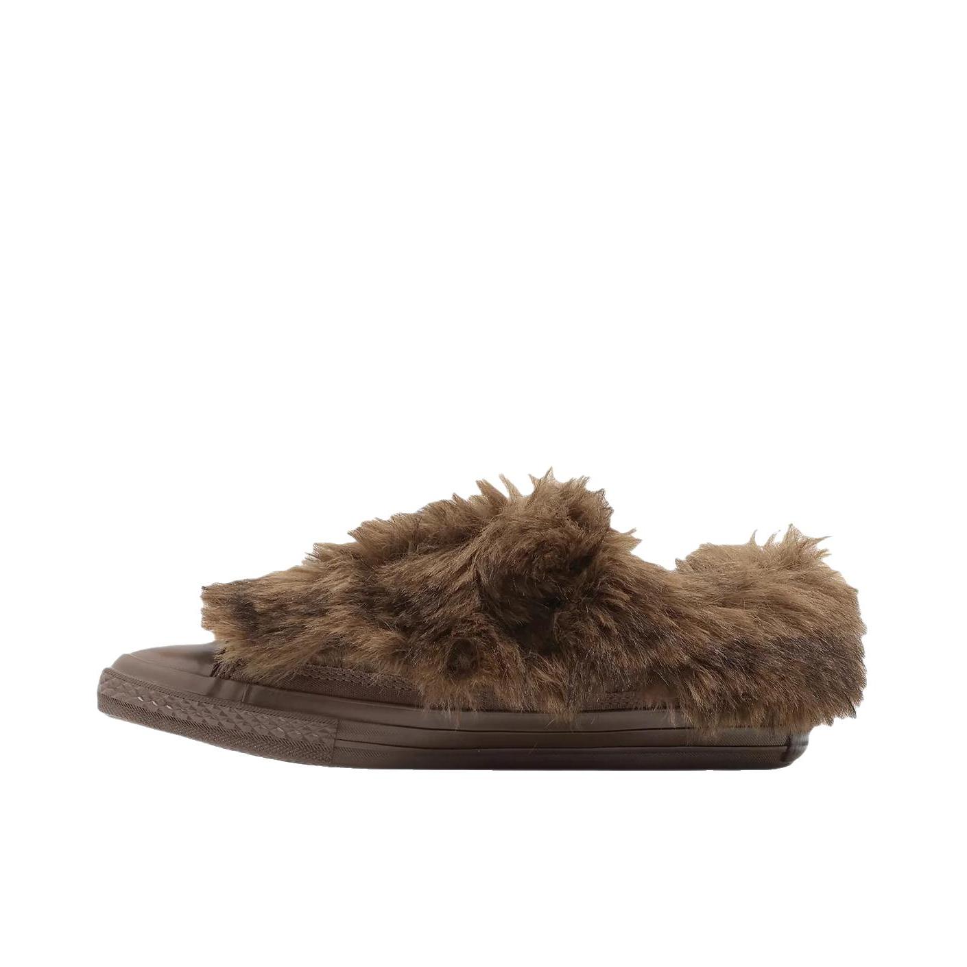推荐商品：Converse/匡威 All Star POINTEDTOE VOLUMEFUR SLIP OX 板鞋 百搭经典防滑耐磨 低帮/狼棕色