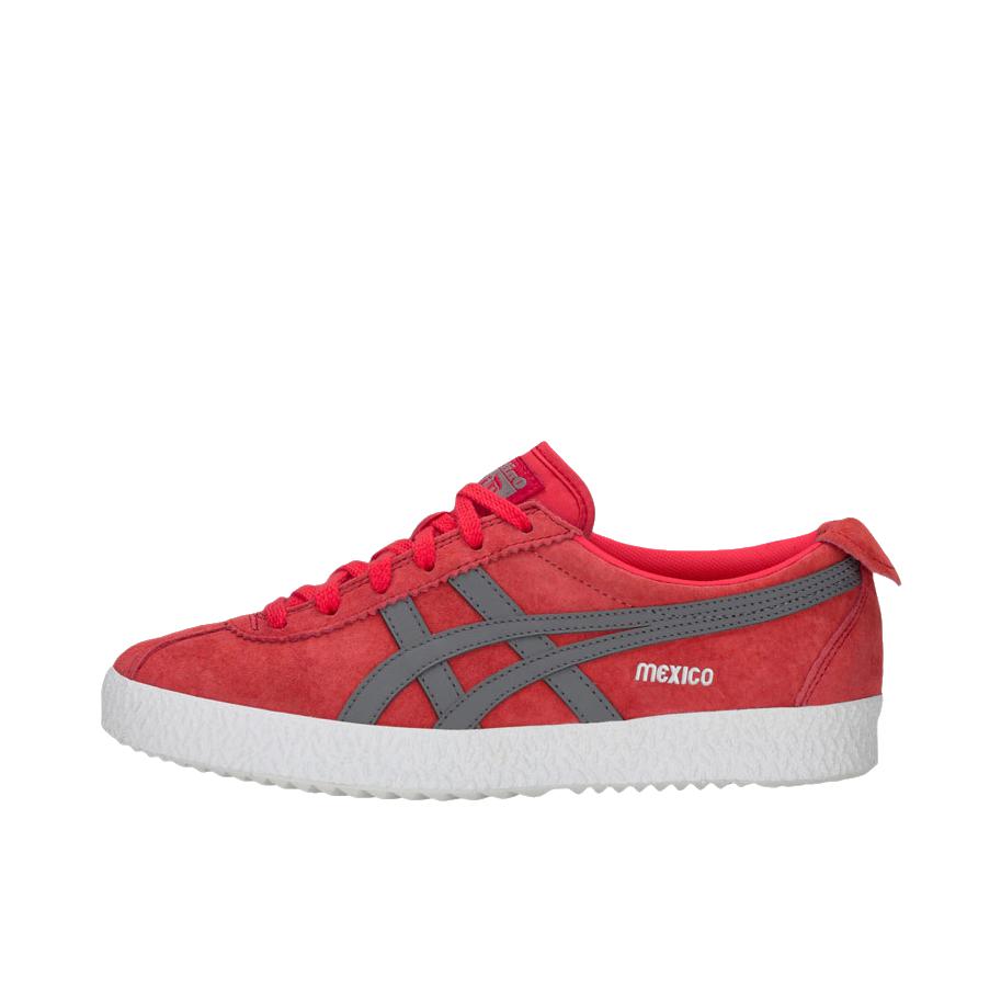 推荐商品：Onitsuka Tiger Mexico Delegation 舒适透气 防滑耐磨 合成革 复古百搭 轻便 运动休闲鞋 低帮/红色/灰色