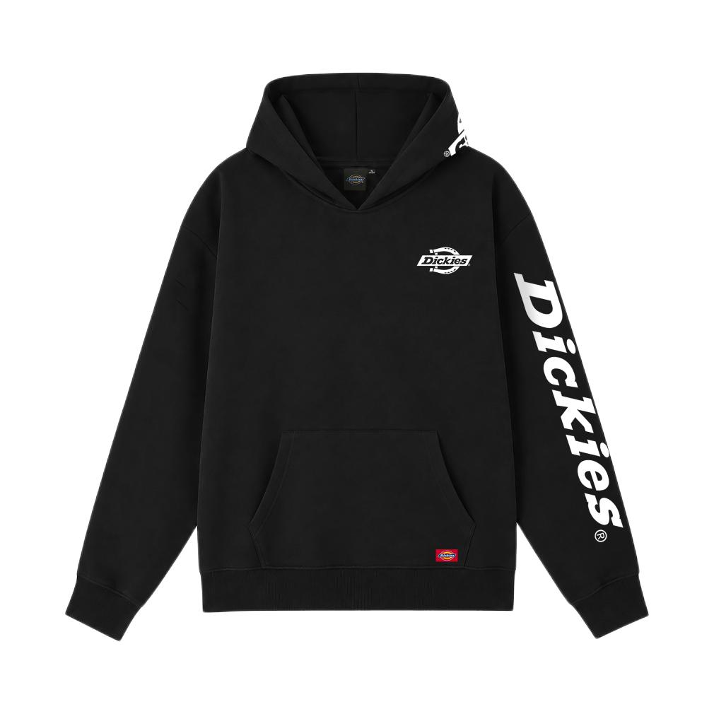 Dickies/帝客 2026AW 亲肤落肩套头连帽长袖卫衣 DKU263MKJZAX-CYZZ 纯黑/白字