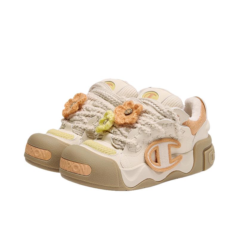 推荐商品：Champion/冠军 板鞋 针织厚底 U6DFCTW03-A 女款/蜜瓜橘