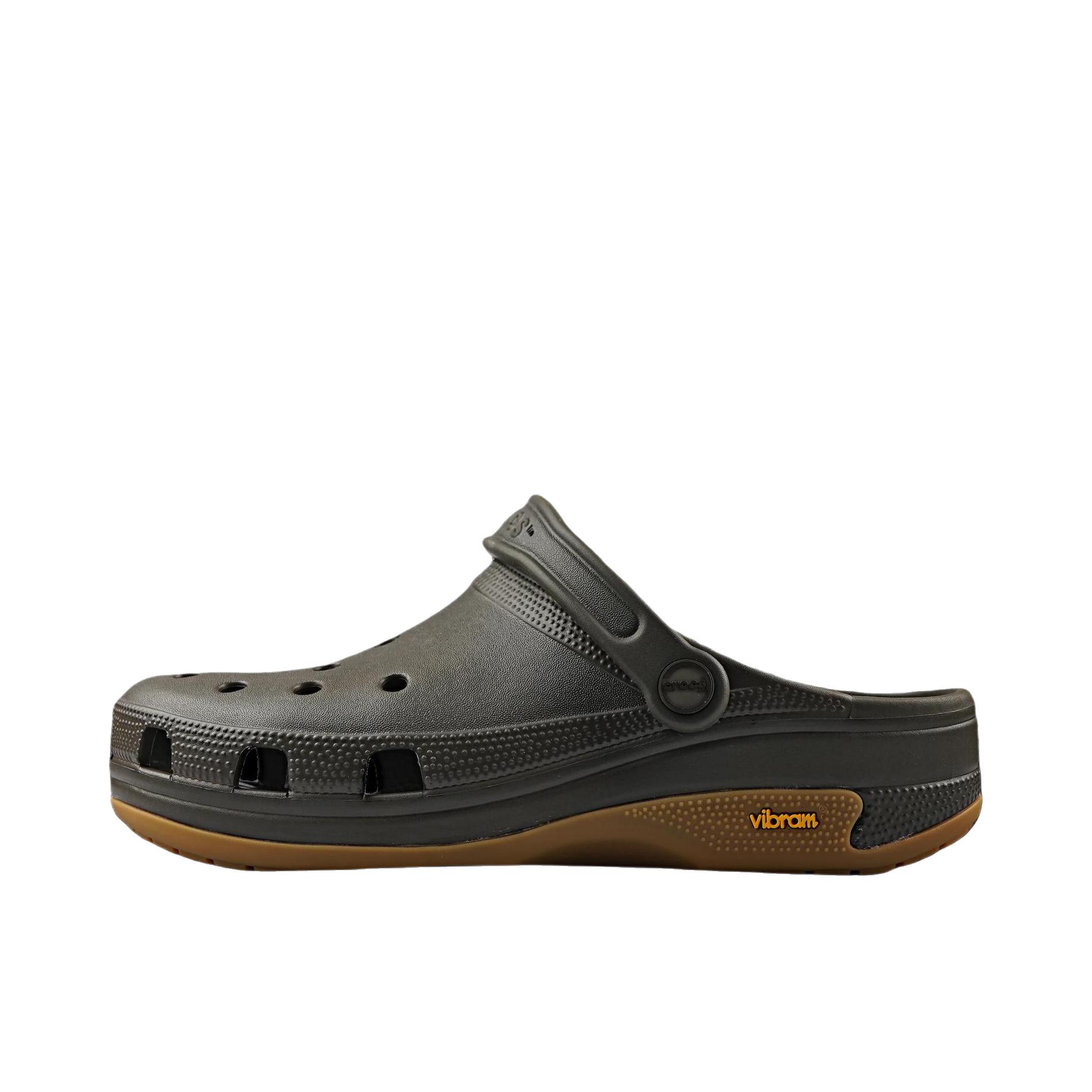 推荐商品：Crocs/卡骆驰 EXP Vibram 凉鞋 一脚蹬低跟厚底包头 橄榄绿 