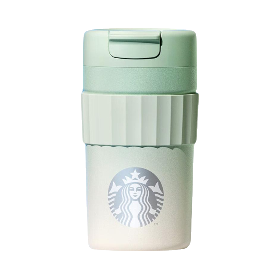 starbucks/星巴克 薄荷绿系列 470ml 绿色渐变款 直饮式 保温杯 2024-0520 锁温持久 渐变绿