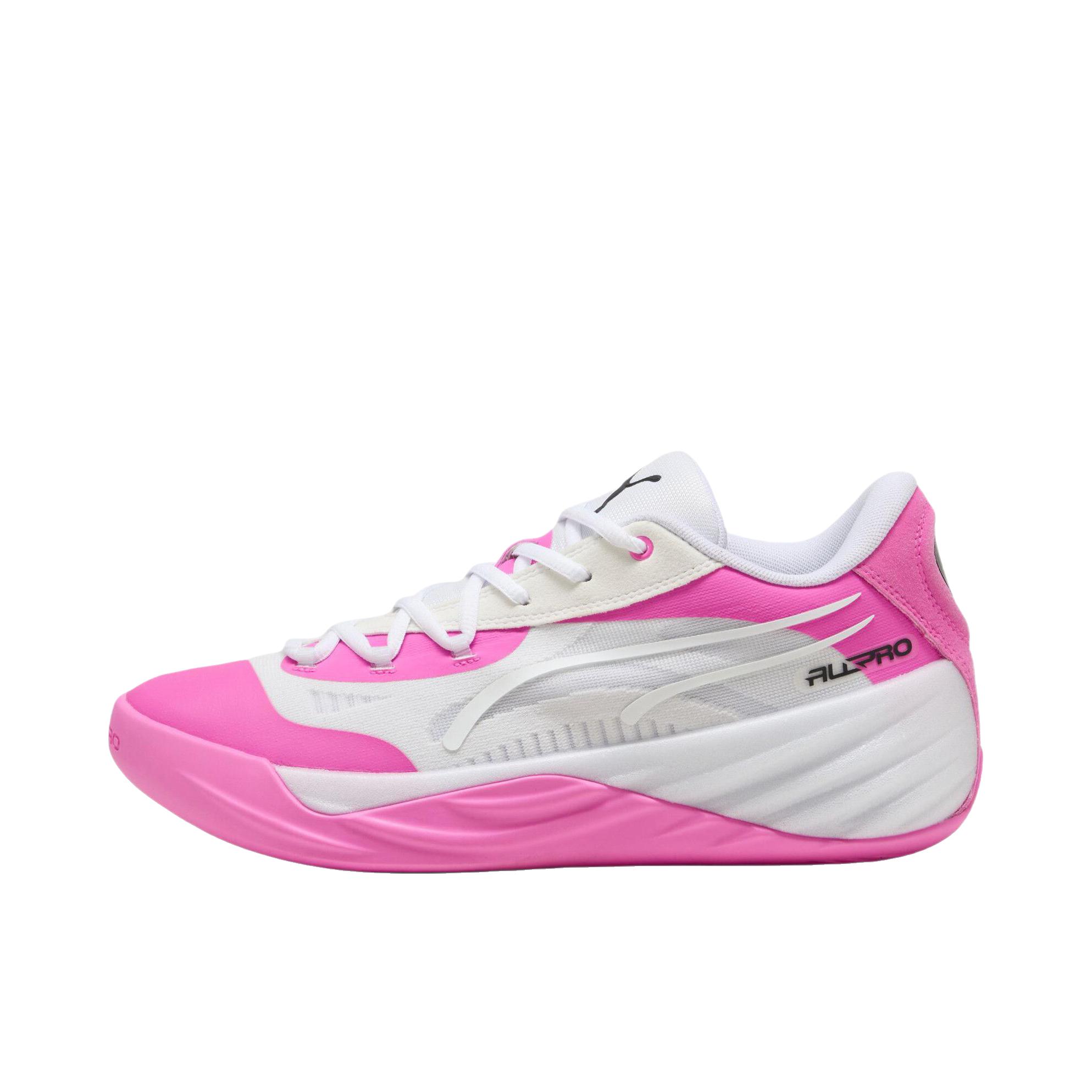 推荐商品：Puma/彪马 All Pro Nitro 哈利伯顿 舒适稳定 缓震回弹 抗扭 防滑耐磨 篮球鞋 低帮/白色/粉色