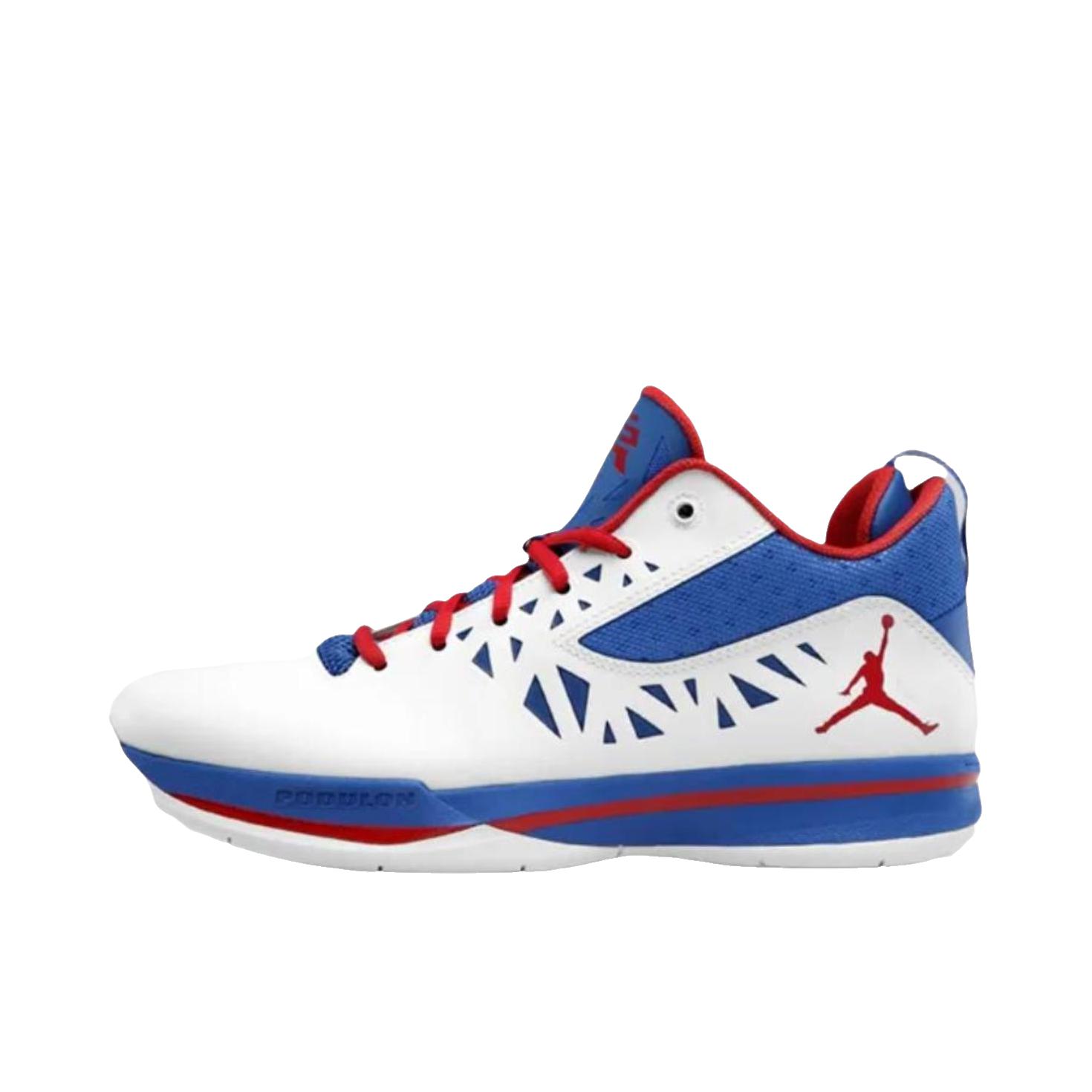 推荐商品：Air Jordan CP3.V 保罗5 篮球鞋 防滑耐磨舒适减震百搭 奶白色/蓝色