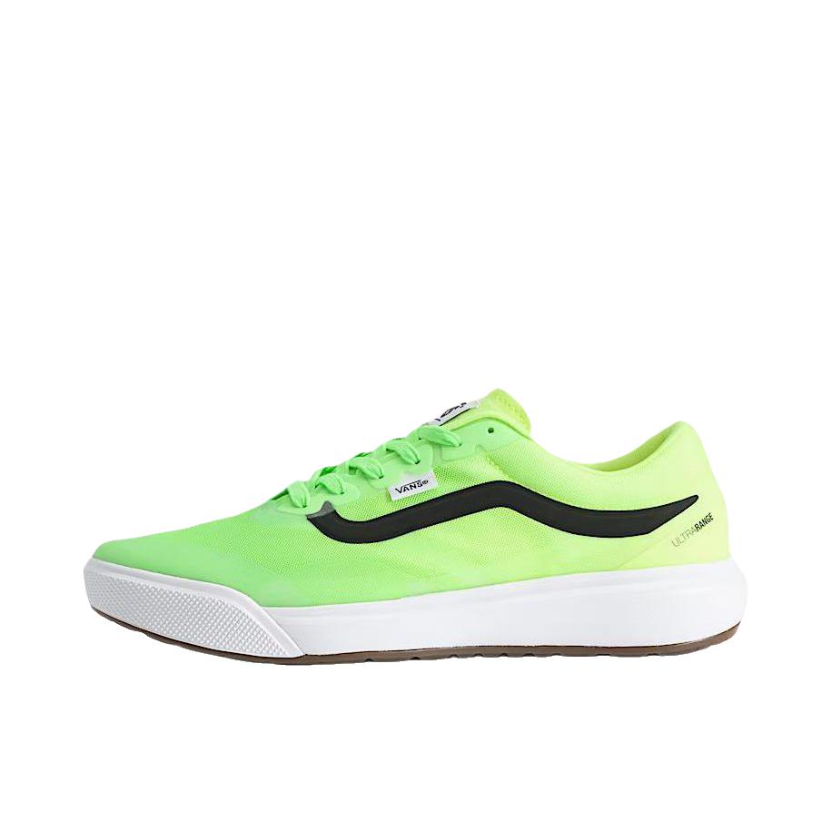 推荐商品：Vans/范斯 UltraRange 2.0 板鞋 低帮系带厚底圆头绒面革支撑轻便包裹性 低帮/荧光绿 