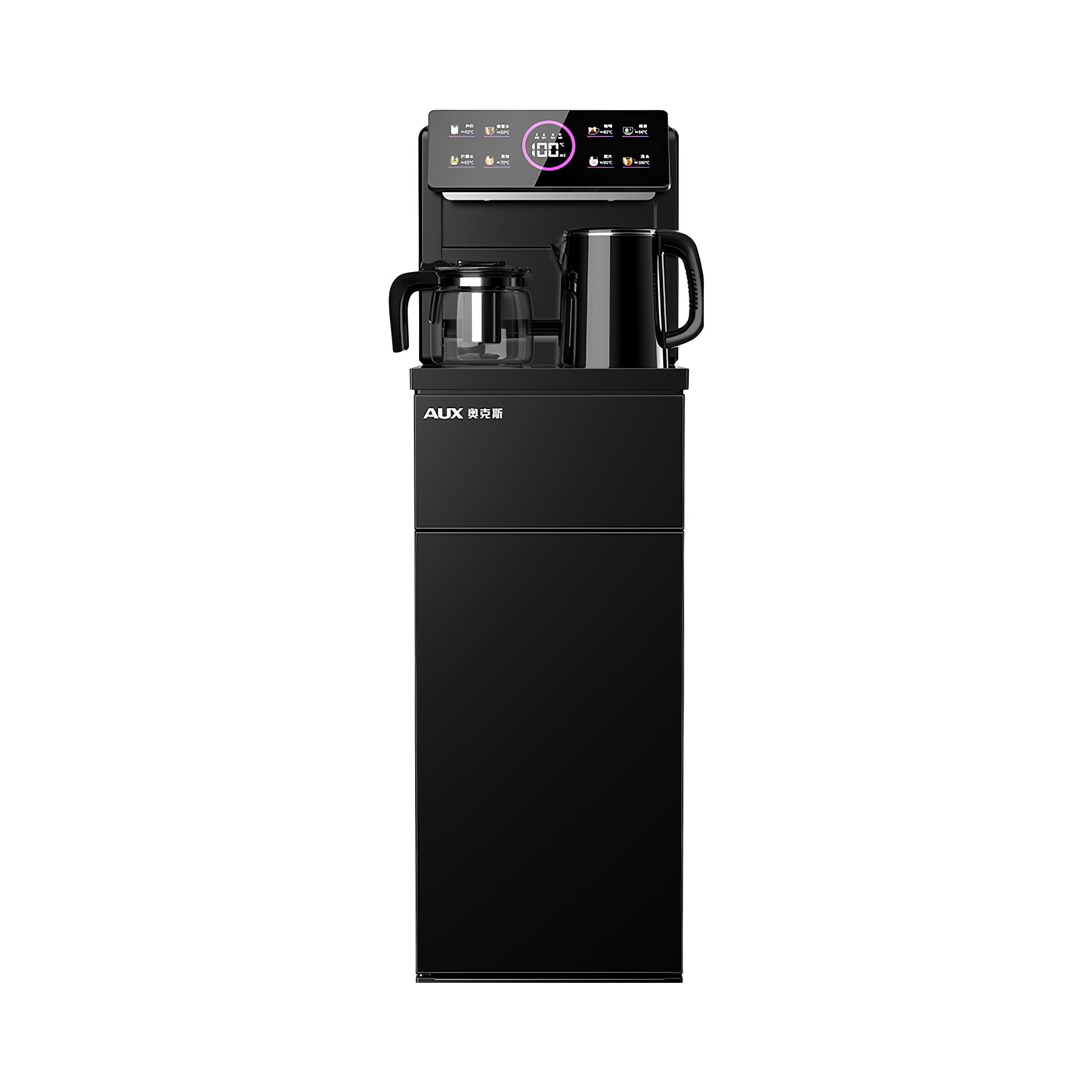 推荐商品：AUX/奥克斯 茶吧机 下置水全自动 即开即用 遥控 温热型 立式 免安装 多档调温 冷热多用 桶装水 双出水口 大屏 置杯靠背 显屏 一体柜 客厅 制冷
